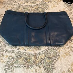 Coach Navy Leather Tote Bag